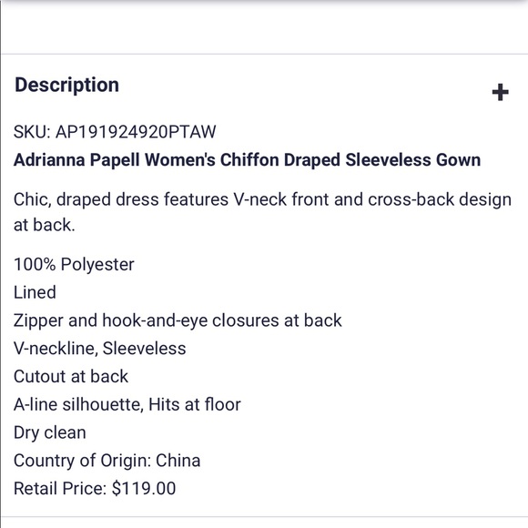 Navy Adrianna Papell Chiffon Draped Maxi Dress - Picture 7 of 7